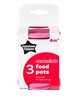 Tommee Tippee Essentials 3x Food Pots & Lids (Pink) image number 3